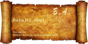 Balajti Axel névjegykártya